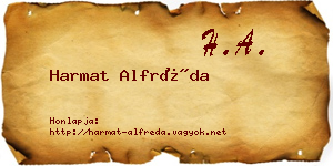 Harmat Alfréda névjegykártya